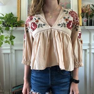 Zara embroidered top